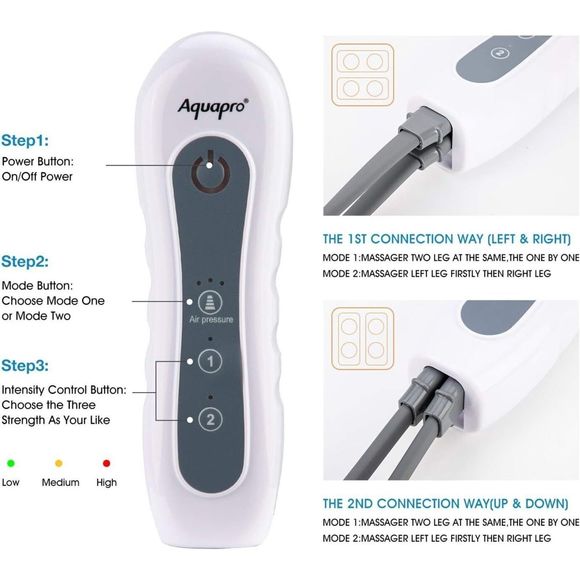 Air Compression Heated Foot Calves Leg Massager Circulation Therapy Boot Wraps - Picture 3 of 7